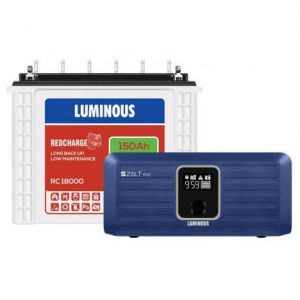 LUMINOUS ZOLT 1100 INVERTER + RC18000 150 AH TALL TUBULAR BATTERY